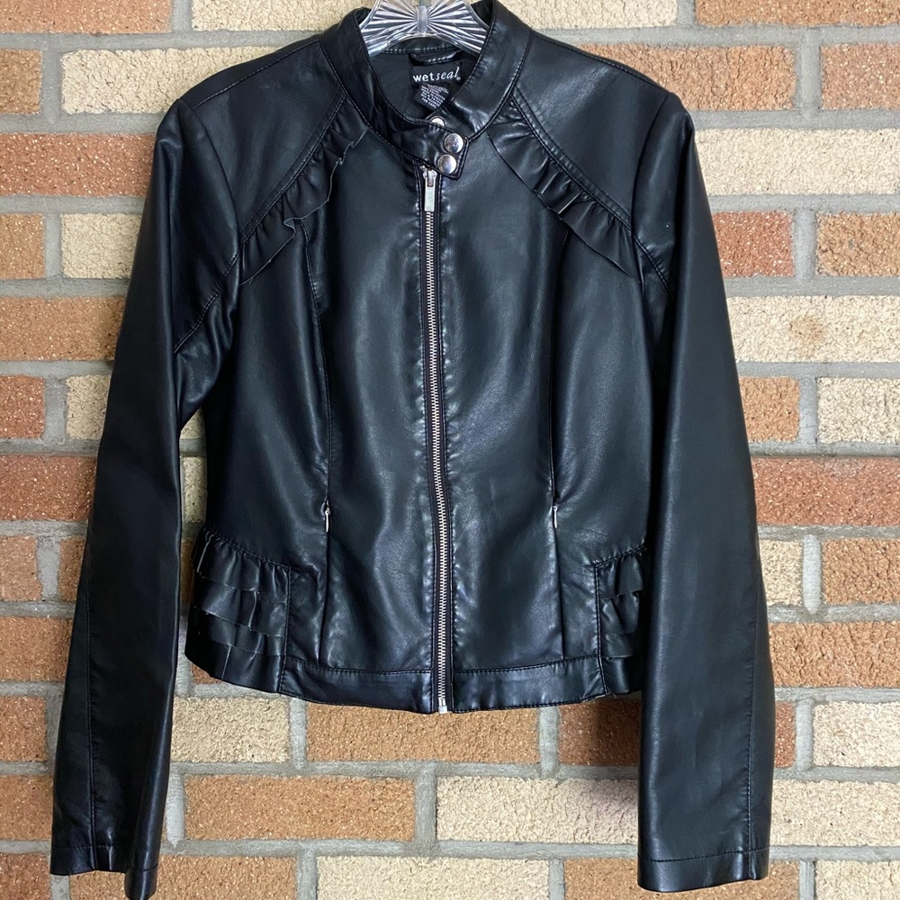Wet seal leather jacket